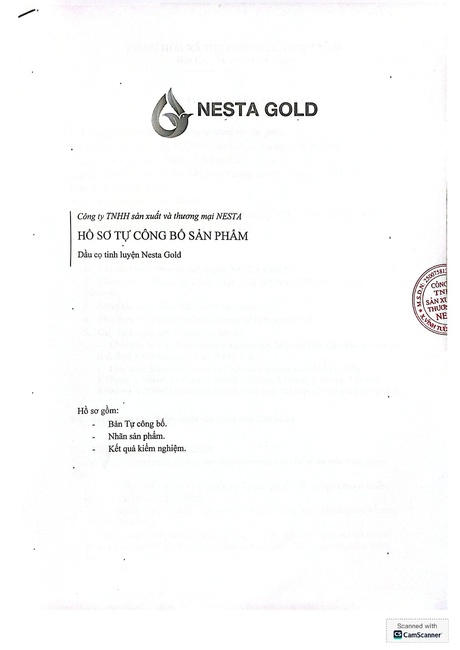 Hồ sơ tự công bố sản phẩm Dầu cọ tinh luyện Nesta Gold
