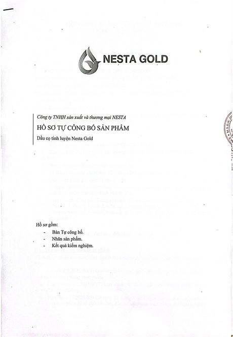 Hồ sơ tự công bố sản phẩm Dầu cọ tinh luyện Nesta Gold số 03/NESTA/2026