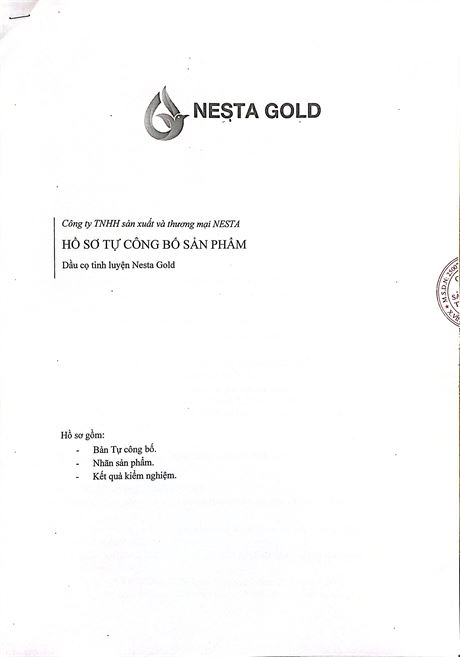 Hồ sơ tự công bố sản phẩm Dầu cọ tinh luyện Nesta Gold số 04/NESTA/2026